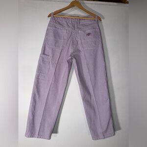 Dickies Garyville Hickory striped carpenter pants in purple rose/white Size 29